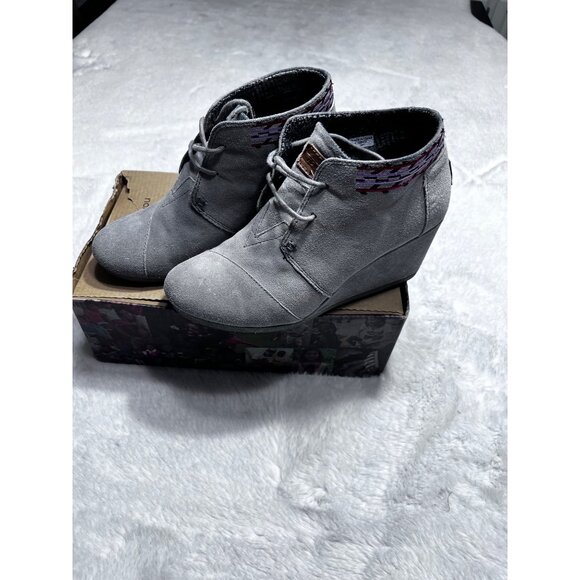 Toms desert wedge grey trim bootie women size 7 - Picture 7 of 7